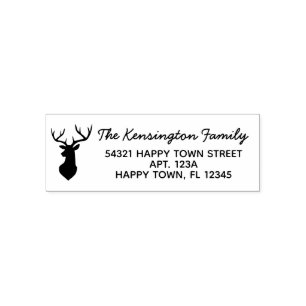 Rustic Stag Deer Head Silhouette Permastempel