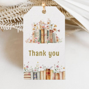 Rustic Storybook Neues Kapitel Floral Vielen Dank Geschenkanhänger