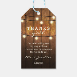 Rustic String Light Country Barn Wedding Vielen Da Geschenkanhänger