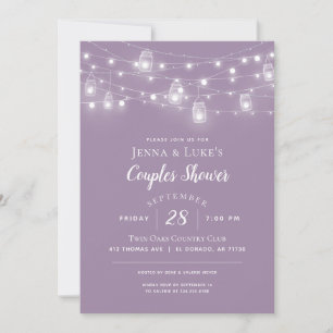 Rustic String Lights Couples Douche Invitation