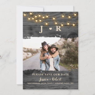 Rustic String Lights Photo Enregistrer la carte Da