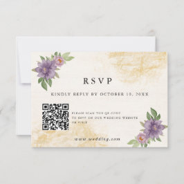 Rustic Summer aesthetic Wildflower Wedding RSVP Karte