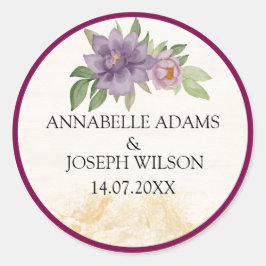 Rustic Summer aesthetic Wildflower Wedding Runder Aufkleber