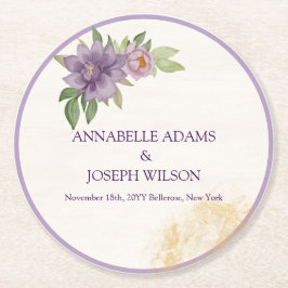 Rustic Summer aesthetic Wildflower Wedding Runder Pappuntersetzer