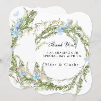 Rustic Summer Fern Wreath Mariage Merci Cartes