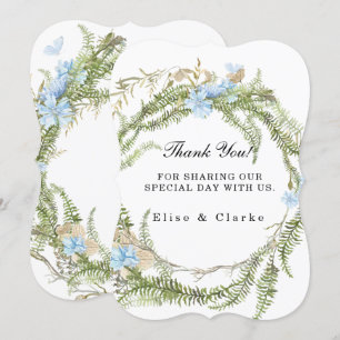 Rustic Summer Fern Wreath Mariage Merci Cartes