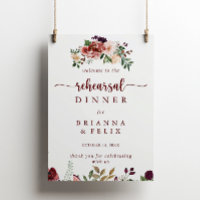 Rustic Summer Floral Rehearsal Dîner Affiche de bi