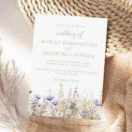 Rustic Summer Meadow Wildflower Wedding  Einladung