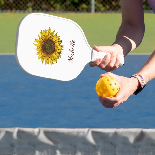 Rustic Sunflower Boho Botanical Personalized Pickleball Schläger (InSitu)