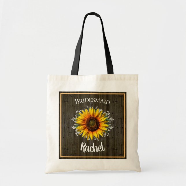 Rustic Sunflower Bridesmaid Tragetasche (Vorne)