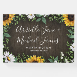 Rustic Sunflower Country Daisy Wedding Gästebuch