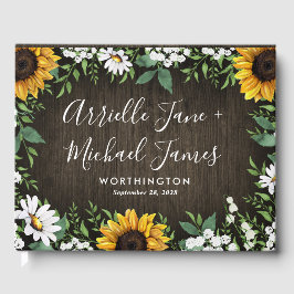 Rustic Sunflower Country Daisy Wedding Gästebuch
