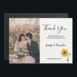 Rustic sunflower floral photo Thank You Magneteinladung<br><div class="desc">Rustic sunflower floral photo Thank You Magnetic card.
You can add your own photo,  names and text and create a very personal and unique Thank You card.</div>