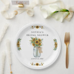 Rustic Sunflower Mason Jar Bridal Shower Paper  Pappteller<br><div class="desc">Sunflower mason jar bridal shower paper plates featuring rustic sunflower florals and mason jar design, perfect for sunflower-themed bridal shower table settings. Add a cheerful rustic touch to your celebration with these Sunflower Mason Jar Bridal Shower Paper Plates, designed with bright sunflower florals and a charming mason jar motif. The...</div>