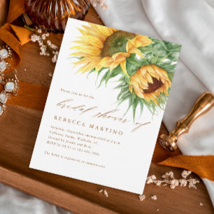 Rustic Sunflower Watercolor Script-Brautparty Einladung