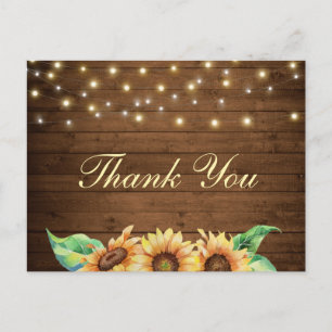 Rustic Sunflower Wedding Brautparty Vielen Dank Postkarte