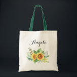 Rustic Sunflower Wedding Bridesmaid Tragetasche<br><div class="desc">Rustic Sunflowers Wedding Bridesmaid Favor Personalized Tote Bag. (1) For further customization,  please click the customize further link and use our design tool to modify this template. (2) If you need help or matching items,  please contact me.</div>