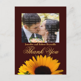 Rustic Sunflower Wedding Foto Vielen Dank Postkarte