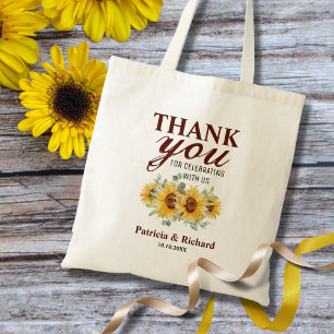 Rustic Sunflower Wedding Vielen Dank für Ihr Inter Tragetasche