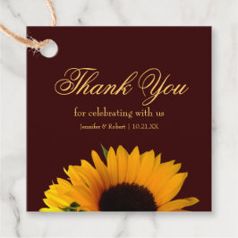 Rustic Sunflower Wedding Vielen Dank Geschenkanhänger