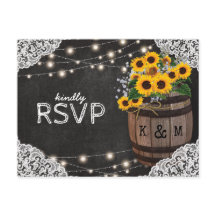 Rustic Sunflower Winery Faire-part de mariage RSVP