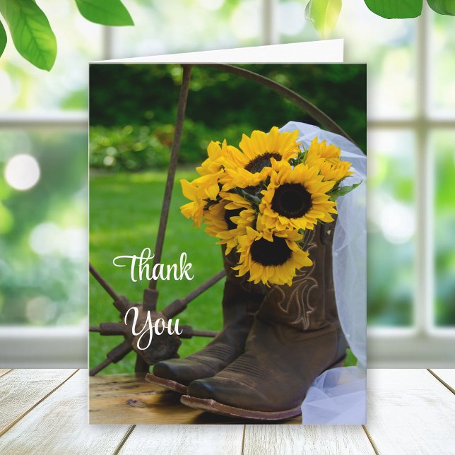 Rustic Sunflowers Cowboy Boots Wedding Danke (Von Creator hochgeladen)