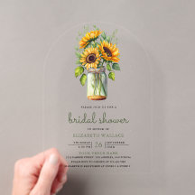 Rustic Sunflowers Mason Jar Bridal Shower