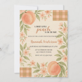 Rustic Sweet Little Peach Baby Shower Einladung
