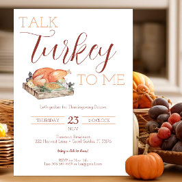 Rustic Talk Turquie Thanksgiving Dîner Invitation