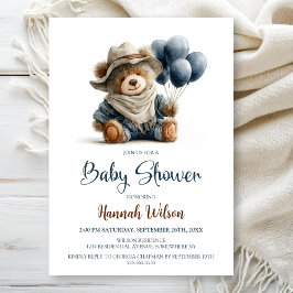 Rustic Teddy Bear Baby Shower Invitation