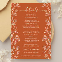 Rustic Terracotta Floral Details Enclosure Card