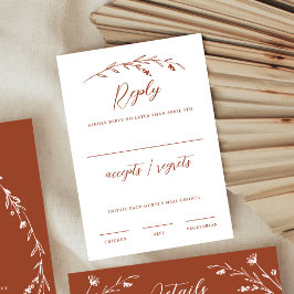 Rustic Terracotta Wildblume Wedding RSVP Card