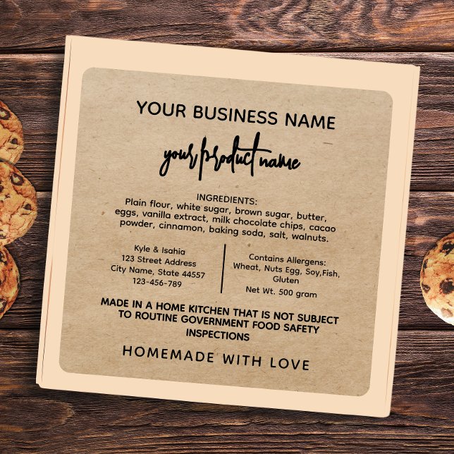 Rustic Texas Hütte Law Food Label Aufkleber (Von Creator hochgeladen)