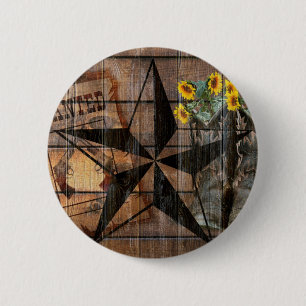 Rustic Texas Star Western Pistol Cowboy Boots Button