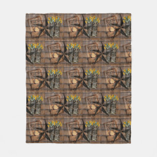 Rustic Texas Star Western Pistol Cowboy Boots Fleecedecke