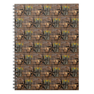 Rustic Texas Star Western Pistol Cowboy Boots Notizblock