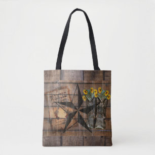 Rustic Texas Star Western Pistol Cowboy Boots Tasche