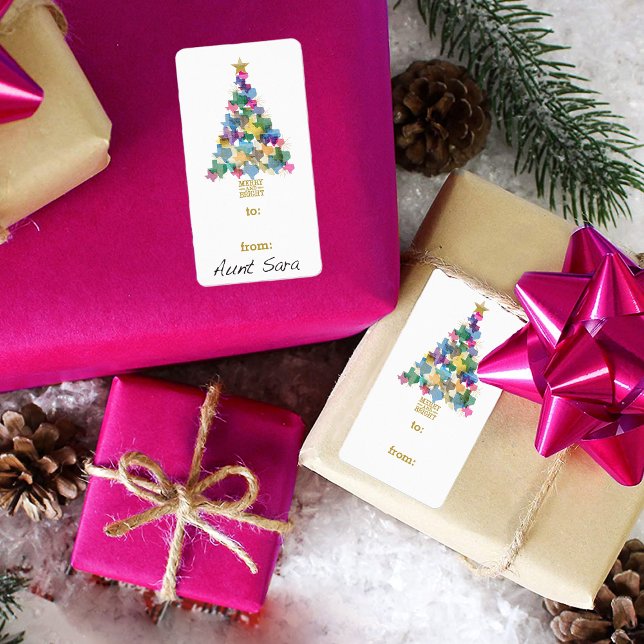 Rustic Texas Weihnachtsbaum Geschenkmarke Etikett Adressaufkleber (Von Creator hochgeladen)