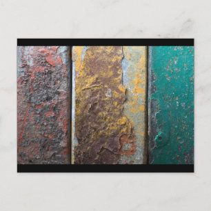 Rustic Texture With Flaking Paint On Rusty Metal Postkarte