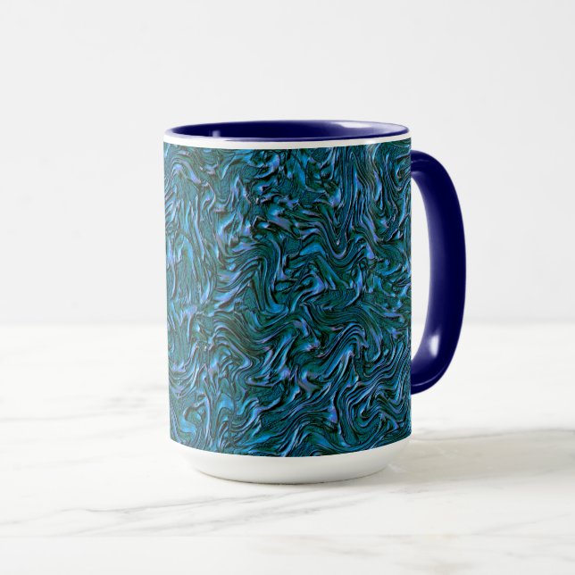 Rustic textured wall in burnt kadett blue tasse (VorderseiteRechts)