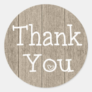Rustic Thank You abgenutzt Holz Runder Aufkleber