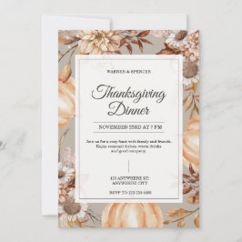 Rustic Thanksgiving Dinner Invitation Einladung