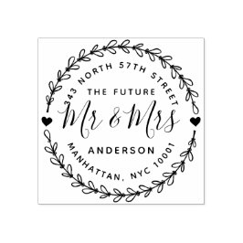 Rustic The Future Mr. & Mrs. Wedding Rücksendeadre Gummistempel