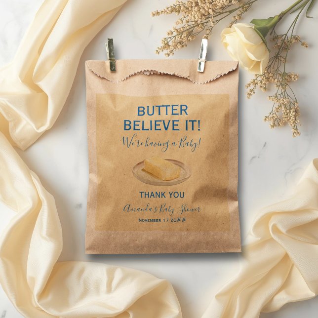 Rustic Theme Butter Yellow Blue Baby Shower  Geschenktütchen (Von Creator hochgeladen)