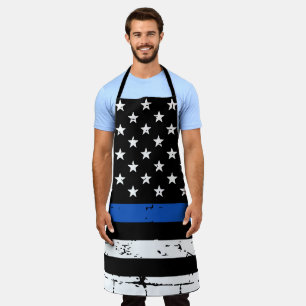 Rustic Thin Blue Line Polizeibeamte GRILLEN Schür Schürze