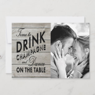 Rustic Time to Dragne Champagne Carte photo de vac