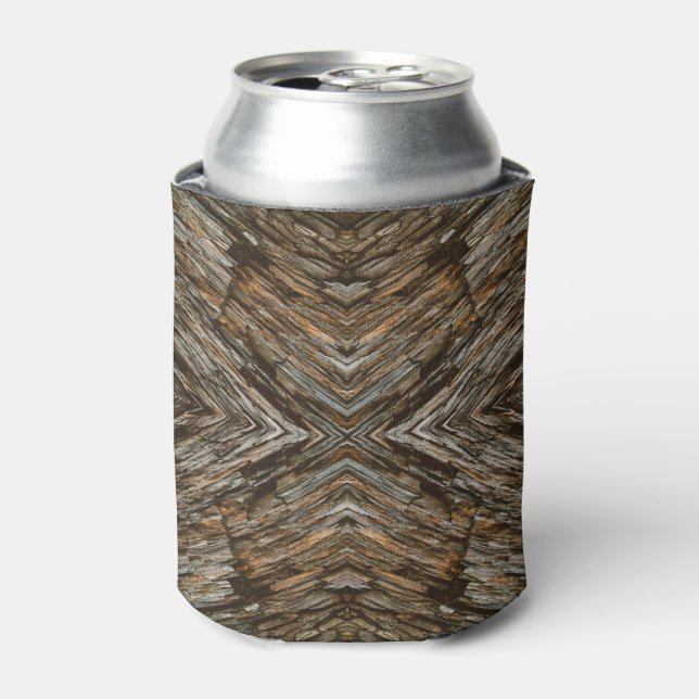 Rustic Tree Bark Photo Southwest Diamond Pattern Dosenkühler (Kanne Vorderseite)