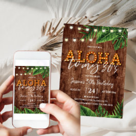 Rustic Tropical Aloha 30e anniversaire Invitation