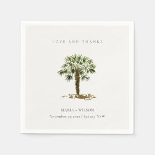 Rustic Tropical Beach Palm Tree Hochzeit dank Serviette