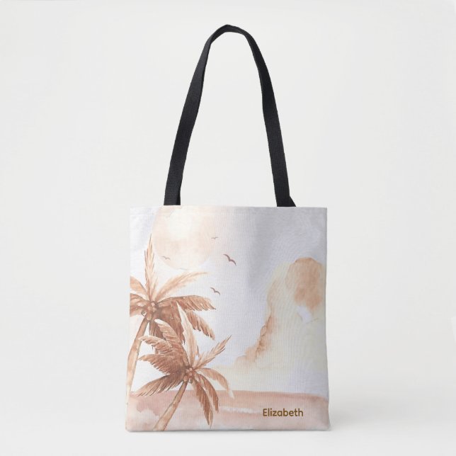 Rustic Tropical Palms Tasche (Vorderseite)